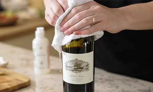 Remove Wine Label With Adhesive Remover Method